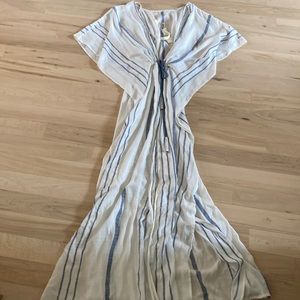 Lovestitch STRIPE Maxi Tie Closure bathing suit COVER UP, beach kimono-New-S/M